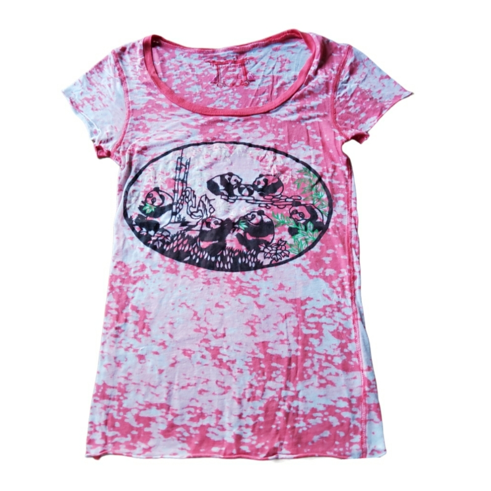 4/$25 Free People Tie Dye Scoop Neckline Panda T
